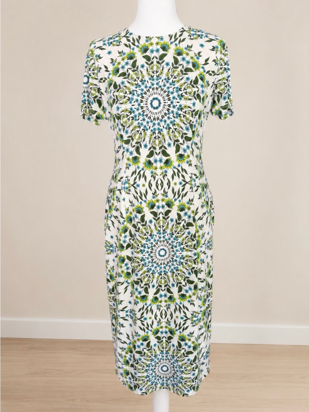 London Times Floral Mandala Print Midi Dress